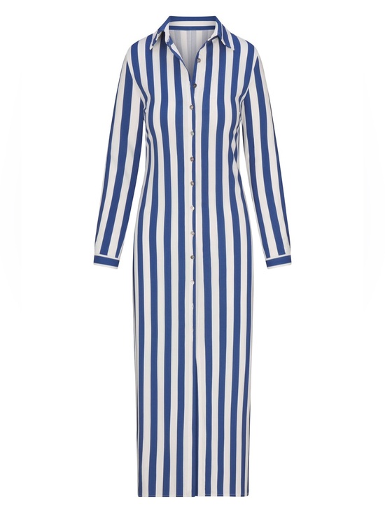 Anemone Dresses & Skirts - Anemos Blue White Stripe Button Down Maxi Shirt Dress S $595